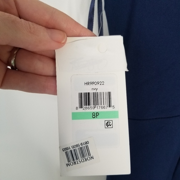 NWT Harper Rose Illusion Bateau Neck Laguna Crepe Dress Flower Detail Size 8P - Picture 4 of 16